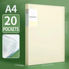 A4 clear book with 20 pockets shown next to a ruler for size reference.