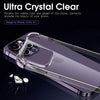 A clear shockproof phone case for an iPhone 14 Pro, showing the original purple color and design.