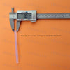 A measuring tool is shown next to clear hot melt glue sticks on an orange background.
