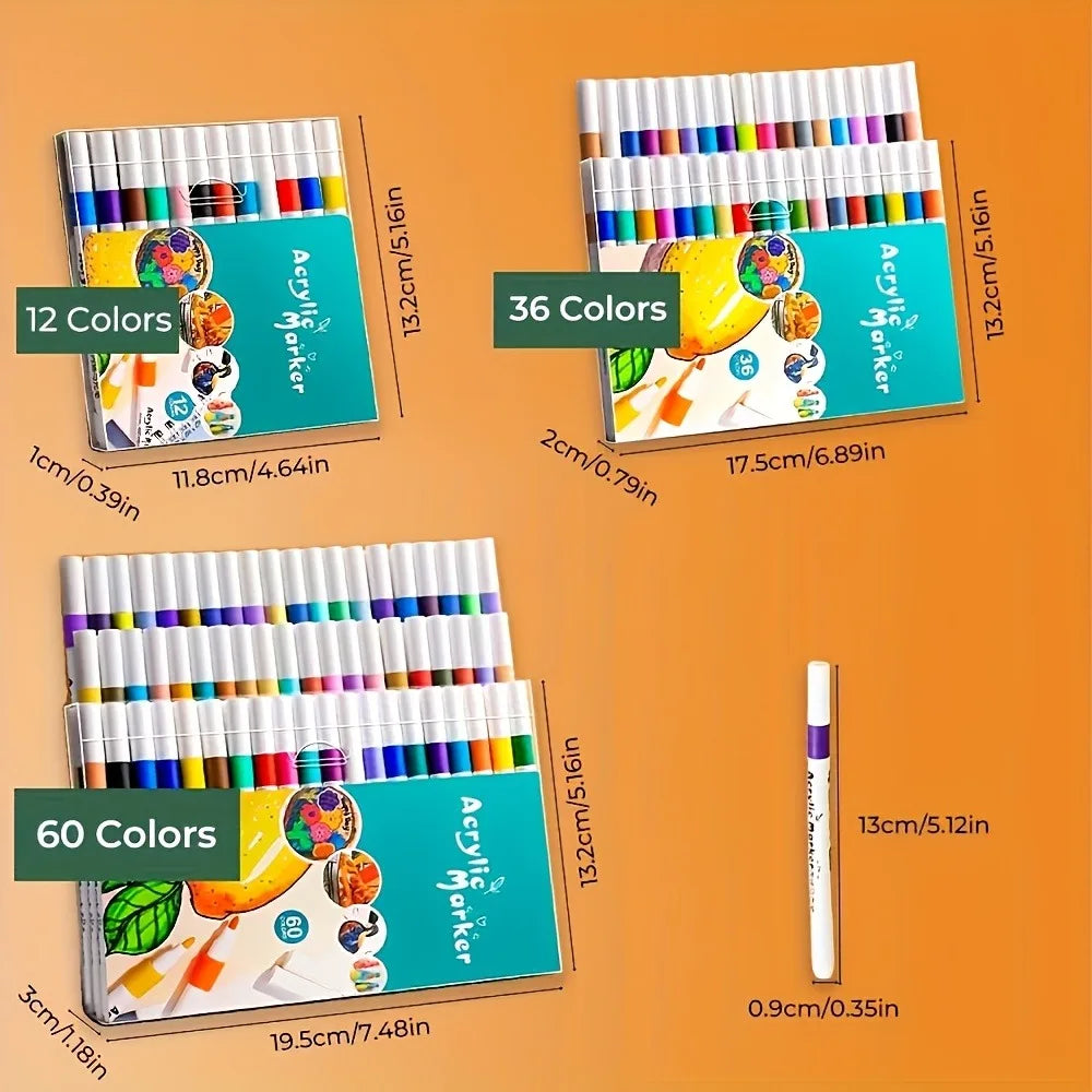 Ein Set professioneller Acryl-Malerkugels in verschiedenen Farben in der Verpackung