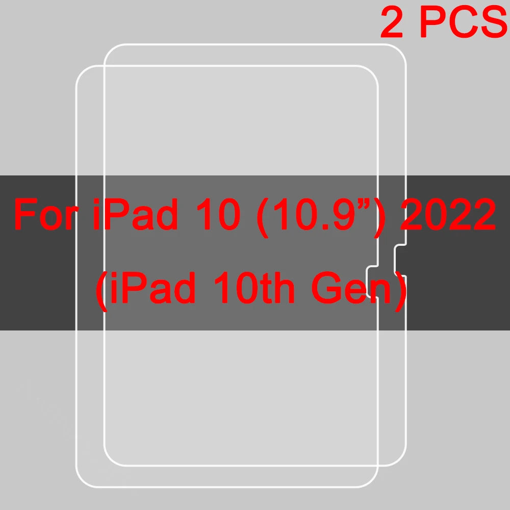 Two HD tempered glass screen protectors for an iPad 10th Gen device.