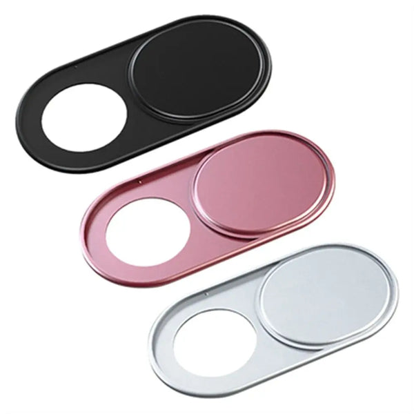 Three slim camera sliders in black, pink, and silver, showing different sizes and designs.