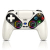 A white RGB wireless gaming controller for PS5 and PC shown from the top view.