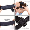 Black adjustable mount with secure grip lines, stretchable elastic, and anti-slip silicone strips for cameras.