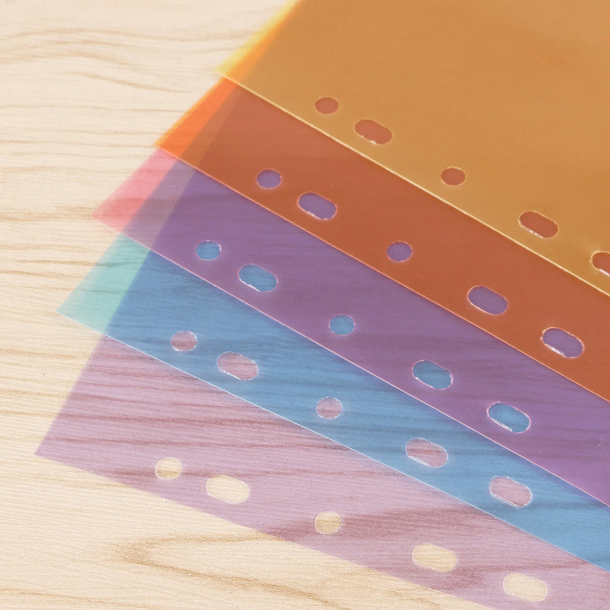 A set of colorful A4 index dividers with tabs for organizing binders and notebooks