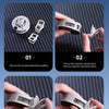 Demonstration of removable back clip usage for a magnetic phone cooler device.