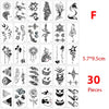 Colección de 30 pegatinas temporales multi-diseño con patrones intrincados y variados.