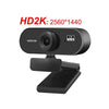 Black HD2K 2560x1440 webcam with a mounting base.