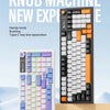 A close-up view of the SK15 True Mechanical keyboard featuring a knob machine design and Type-C key line separation.