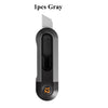 A gray Deli Mini Pocket Knife with a black handle and a numbered marking of 12.