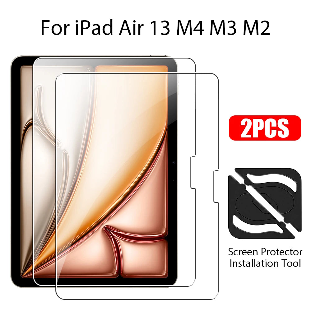 Two screen protector installation tools for iPad Air 13 M4 M3 M2 devices