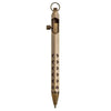 A brass bolt-action ballpoint pen with a smooth writing design.