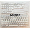 Klares Kunststoffgehäuse mit einem deutschen Layout PBT-Keycap-Set für eine mechanische Tastatur