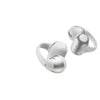 Silver SHOKZ Bluetooth headphones and charging case shown from above.
