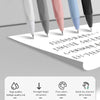 A pack of five smooth writing gel pens in various colors, including black, demonstrating liquid ink quality.