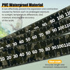 A close-up of a black PVC waterproof material ruler showing a clear scale for accurate measurement.