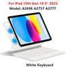 White Magic Keyboard Cover for iPad 10th Gen 10.9" model A2696 A2757 A2777