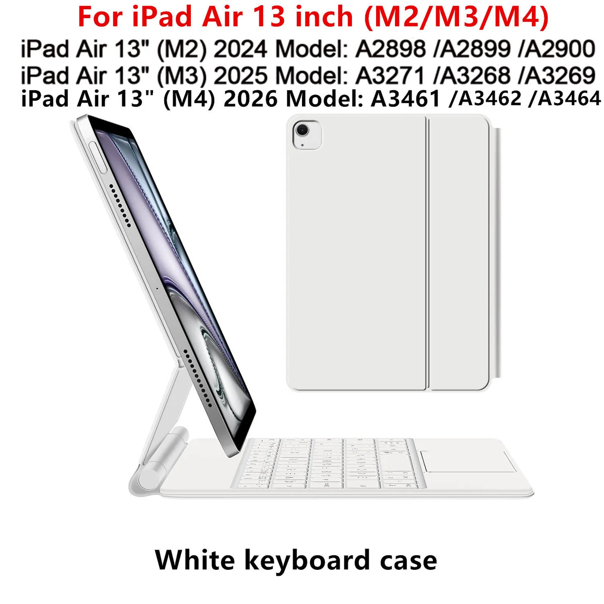 White keyboard case for an iPad Air 13 inch model