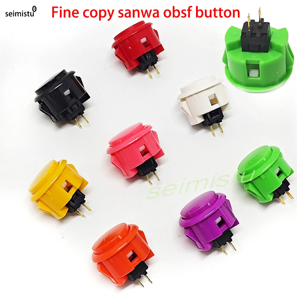 Various colored arcade push buttons and micro switches for electronic projects