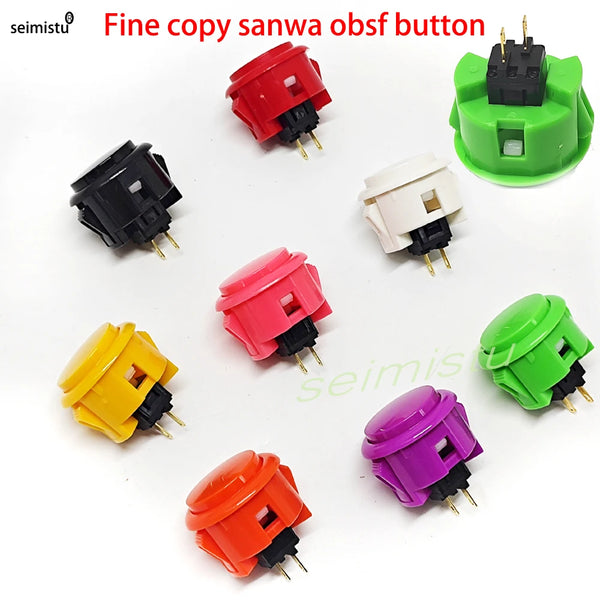 Various colored arcade push buttons and micro switches for electronic projects