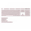 A full set of translucent ice crystal mechanical keycaps for Cherry MX switches arranged in a standard layout.