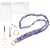 Purple stretchy breakaway ID badge lanyard with a retractable reel and metal clasp.
