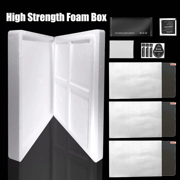 A set of high strength foam boxes for protecting electronic devices.