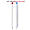 Two pens are shown, one white and one light blue, with smooth gel tips.