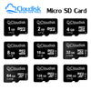 A collection of Cloudisk Micro SD cards with various storage capacities including 1GB, 2GB, 4GB, 8GB, 16GB, 32GB, 64GB, 128GB
