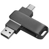 A black USB 2.0 Type-C OTG flash drive with a metal connector and housing.