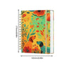 A5 spiral bound planner featuring an orange and green floral design with monthly tabs.