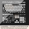 ASA height 125 keycap showing a full layout of PBT sublimated shark themed keycaps for mechanical keyboards