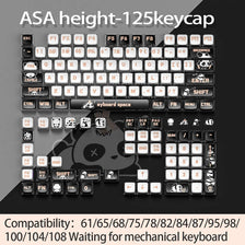 ASA height 125 keycap showing a full layout of PBT sublimated shark themed keycaps for mechanical keyboards