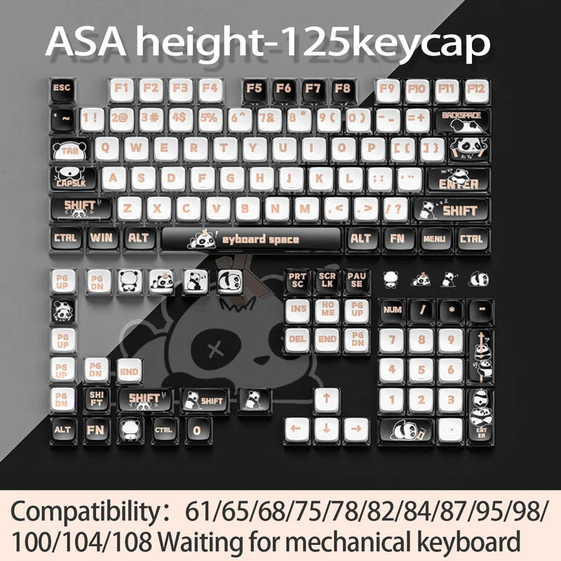 ASA height 125 keycap showing a full layout of PBT sublimated shark themed keycaps for mechanical keyboards