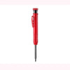 A red precision mechanical pencil with a built-in sharpener for deep hole marking.