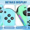 Display of an RGB wireless joy-con controller pair showing rotating joystick, sensitive buttons, side lighting effects, and a