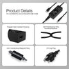 A set of black universal laptop power adapters and accessories including a rugged housing, anti-interference wire, and magnet
