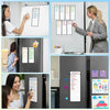 A collection of magnetic whiteboards used for weekly planning and organization on a refrigerator.