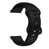 Black silicone watchband for an Amazfit Bip 6 displayed against a white background.