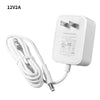 A white 12V2A universal DC switching power adapter with a cord and plug.
