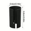 Black portable plastic wrapping paper cutter with dimensions 5.5cm/2.16in by 9.8cm/3.85in