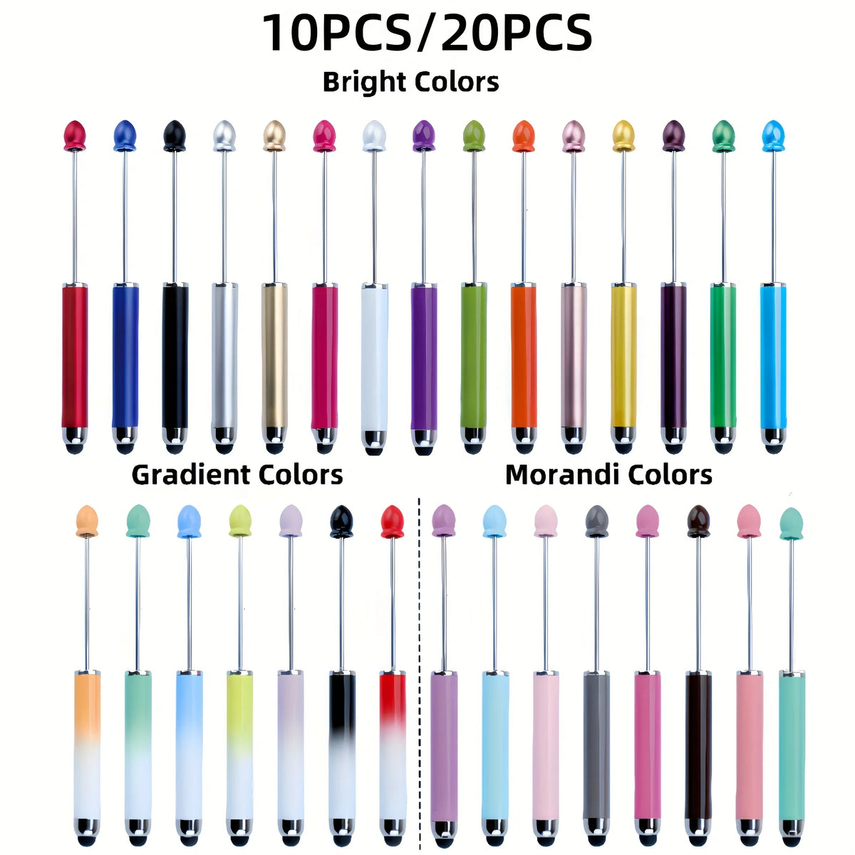 A collection of bright colored pens featuring gradient, Morandi, and solid colors.
