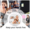 A graphic showing various activities where hands are kept free, including fitness, driving, cooking, and meeting.