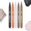 A set of micro-pen fineliner pens in various colors including black, orange, and brown.