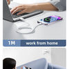 Demonstration of using different lengths of a 35W USB-C fast charger and cable for various scenarios like working from home o
