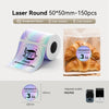 Roll of laser round thermal transfer stickers used for labeling and organization