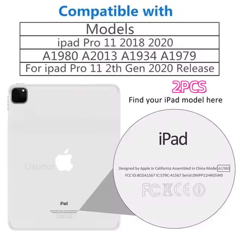 A white 9H tempered glass screen protector for iPad models including A1980, A2013, A1934, and A1979.