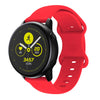 A red silicone watchband for an Amazfit Bip 6 displaying a fitness tracking screen.