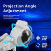 Tête et bras de réglage d'angle blanc pour projecteur spatial, lumière bleue luminescente.