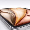 Close-up view of a smartphone with rounded edges and a clear glass screen protector.